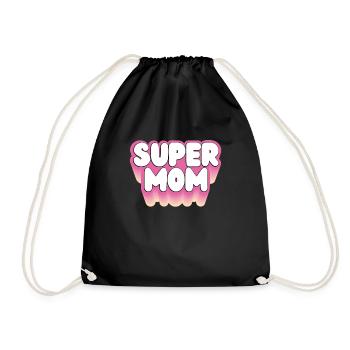 Pink Super Mama - Drawstring Bag - black - Front