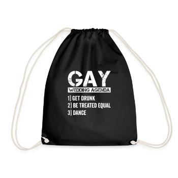 Gay Wedding Agenda Tanz Lgbtq Equality Awareness - Turnbeutel - Schwarz - Vorne