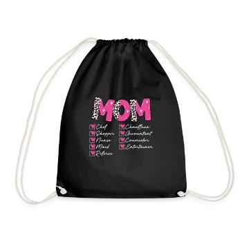 Mom jobs - Drawstring Bag - black - Front