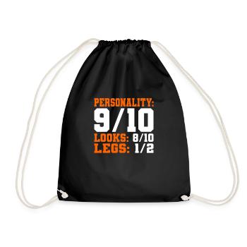 Jambes 1/2 prothèse amputée - Sac de sport léger - noir - Devant