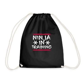 Ninja in training - Drawstring Bag - black - Front