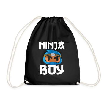 Mignon garçon ninja bleu - Sac de sport léger - noir - Devant