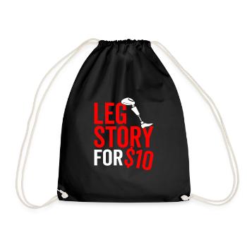 Antécédents de jambe prothèse amputée jambe bras - Sac de sport léger - noir - Devant