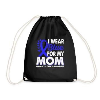 Portez du bleu clair pour les mamans colorectals - Sac de sport léger - noir - Devant