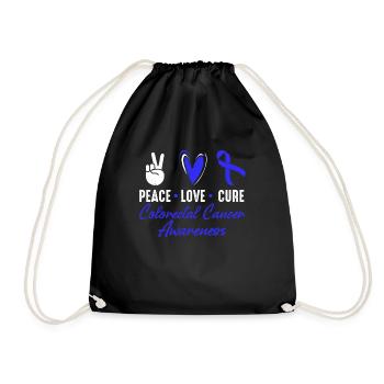 Peace Love Healing Cancer colorectal du côlon - Sac de sport léger - noir - Devant