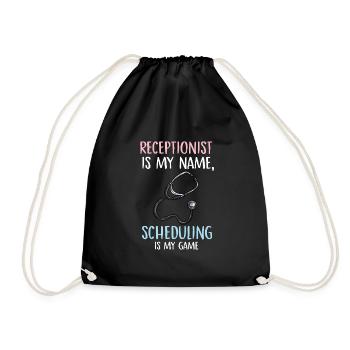 Réceptionniste est mon nom la planification est mon jeu - Sac de sport léger - noir - Devant