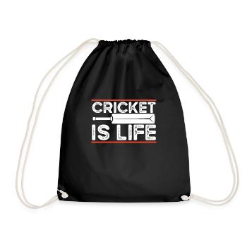 Cricketschläger Ist Leben - Turnbeutel - Schwarz - Vorne