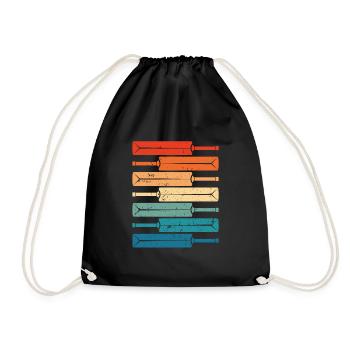Colorful cricket bats - Drawstring Bag - black - Front