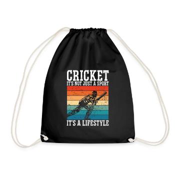Cricket Ist Ein Lebensstil - Turnbeutel - Schwarz - Vorne