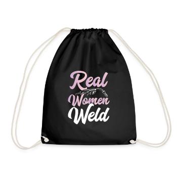 De vraies femmes soudant - Sac de sport léger - noir - Devant