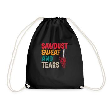 sawdust carpenter, woodworker, - Drawstring Bag - black - Front
