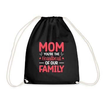 Maman, tu es le cœur de notre famille - Sac de sport léger - noir - Devant