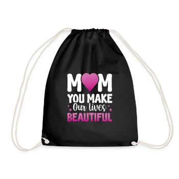 Maman, tu rends nos vies belles - Sac de sport léger - noir - Devant