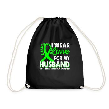 Apply lime greens to your husband on the - Drawstring Bag - black - Front