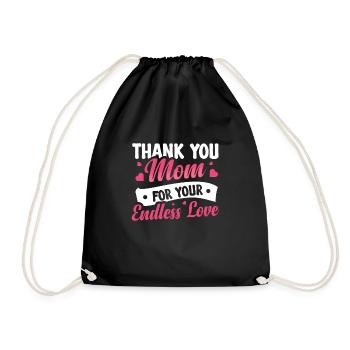 Danke Mama Für Deine Liebe - Turnbeutel - Schwarz - Vorne