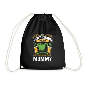Good luck charm, call me mom - Drawstring Bag - black - Front