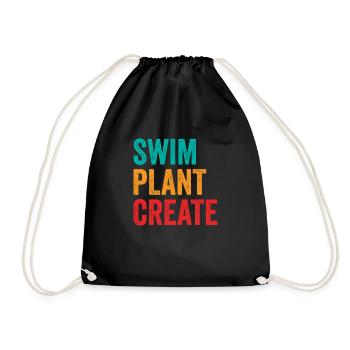 Swim Plant Create Aquascaping Aquascaper Aquarium - Drawstring Bag - black - Front