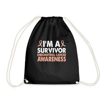I am a survivor of the - Drawstring Bag - black - Front