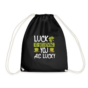 Luck believes you - Drawstring Bag - black - Front