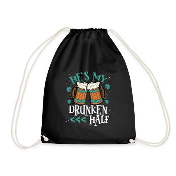 He's my drunken half - Drawstring Bag - black - Front