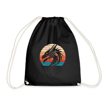 Drachen Sonnenuntergang - Turnbeutel - Schwarz - Vorne