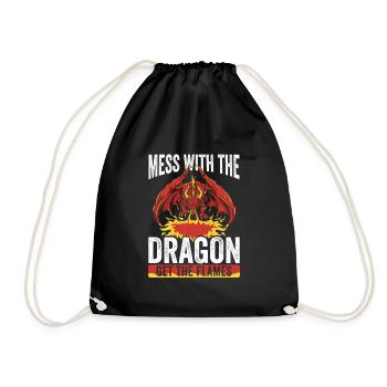 Leg Dich Mit Dem Drachen An, Hol Dir Die - Turnbeutel - Schwarz - Vorne