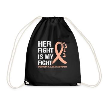 Their fight is our fight Endometrial cancer - Drawstring Bag - black - Front