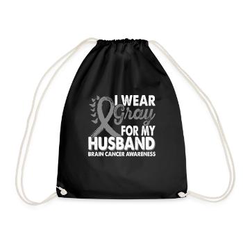 Wear gray for the month of awareness for - Drawstring Bag - black - Front