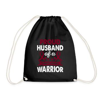 Husband of laryngeal cancer warrior consciousness - Drawstring Bag - black - Front