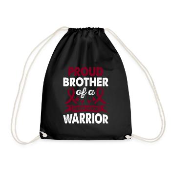 Brother of Laryngeal Cancer Warrior Consciousness - Drawstring Bag - black - Front