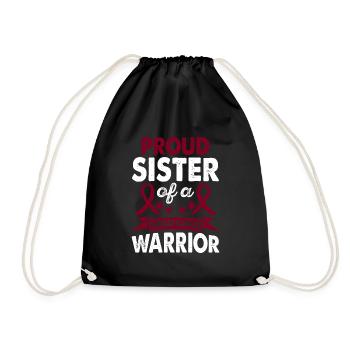 Sister of Laryngeal Cancer Warrior Consciousness - Drawstring Bag - black - Front