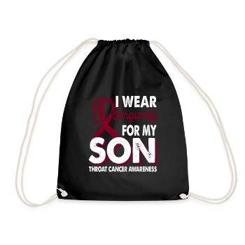 Wear a burgundy ribbon for the - Drawstring Bag - black - Front