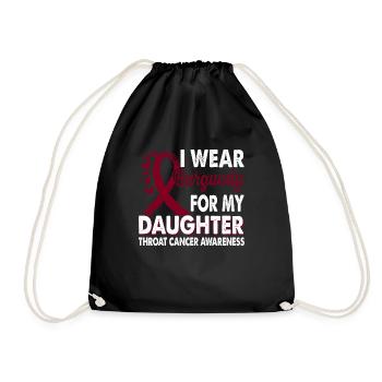 Wear burgundy for the month of - Drawstring Bag - black - Front