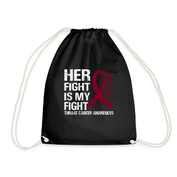 Your fight is our fight Laryngeal cancer - Drawstring Bag - black - Front