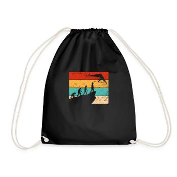 Retro kite flight evolution - Drawstring Bag - black - Front