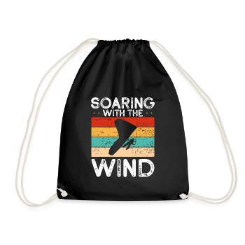 Floating with the wind - Drawstring Bag - black - Front