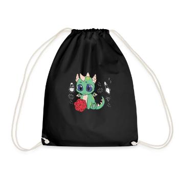 Dragon mignon avec cube fantastique - Sac de sport léger - noir - Devant