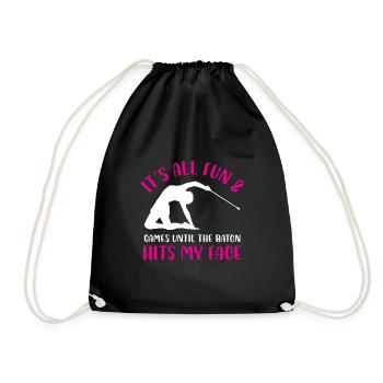 C’est tout le plaisir et les jeux jusqu’à ce que le bâton frappe mon - Sac de sport léger - noir - Devant