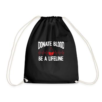 Blut Spenden Ist Eine Lebensader - Turnbeutel - Schwarz - Vorne