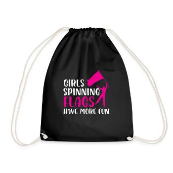 Girls flags have more fun - Drawstring Bag - black - Front