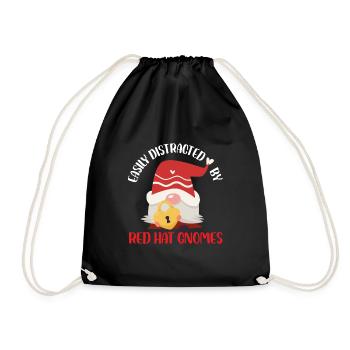 Facilement distrait par les nains au chapeau rouge - Sac de sport léger - noir - Devant