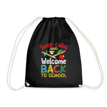 Welcome back to school - Drawstring Bag - black - Front