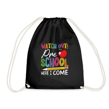 Preschoo Herel I'm coming; - Drawstring Bag - black - Front