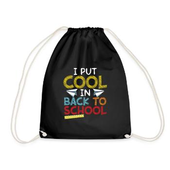 I made back-to-school cool - Drawstring Bag - black - Front