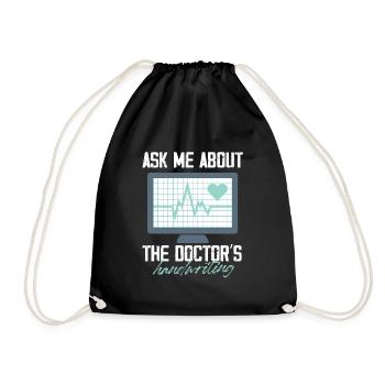 Posez-moi des questions sur l’écriture médicale du médecin - Sac de sport léger - noir - Devant