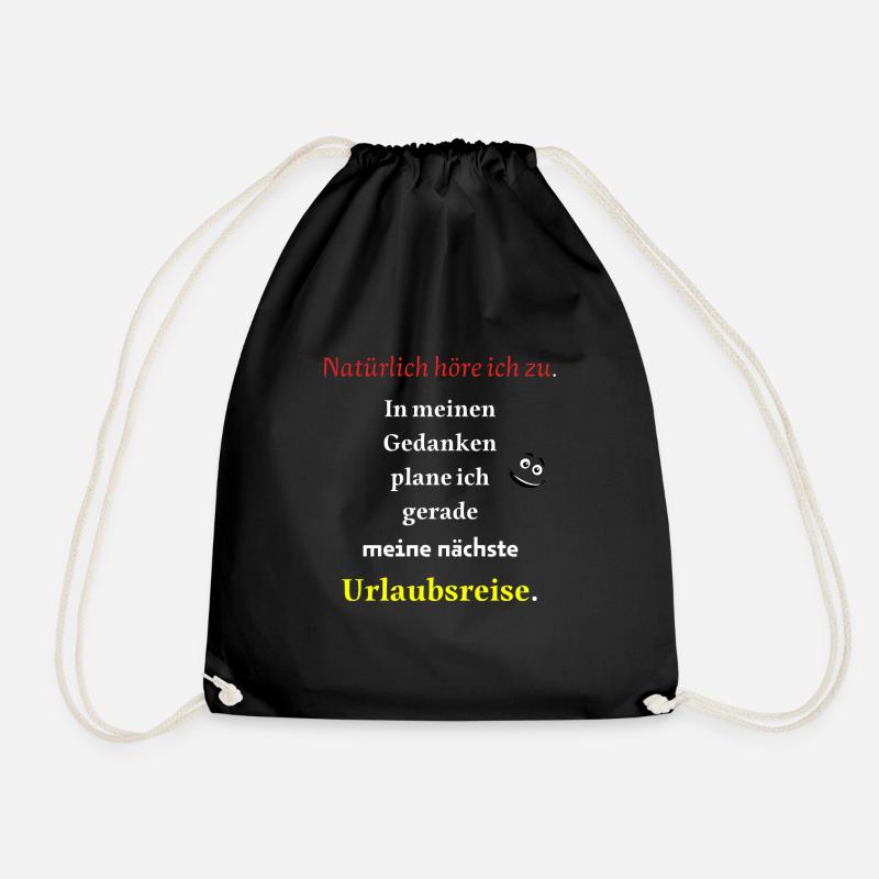 Urlaubsreise cooler Spruch - Turnbeutel - Schwarz