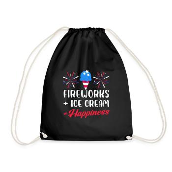 fireworks and ice cream happiness Design - Turnbeutel - Schwarz - Vorne