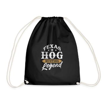 texas hog hunting legend Design for a hunting fan - Turnbeutel - Schwarz - Vorne
