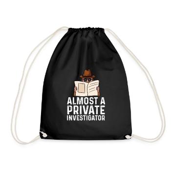 almost a private investigator Design - Drawstring Bag - black - Front