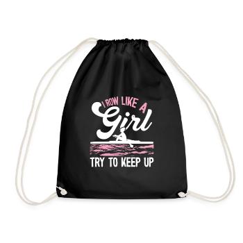 I row like a girl - Drawstring Bag - black - Front